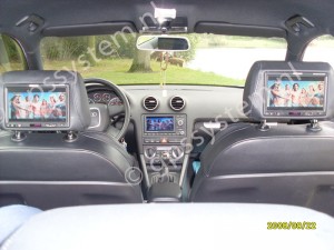 Inbouw DVD in de hoofdsteunen