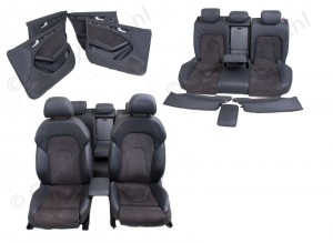Orgineel Audi A4 8K SOPRT LEER ALCANTARA interieur zwart VOOL ELEC. STOEL VERW.