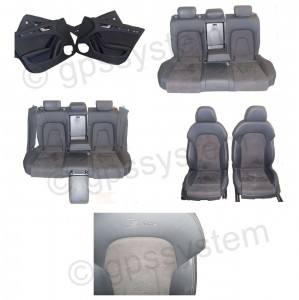 NELE LEER ALCANTARA MET ZILVER PINTJES EN WITE STEKSEL INTERIEUR S- LINE AUDI A4 8K 2011 COMPLETE SET 